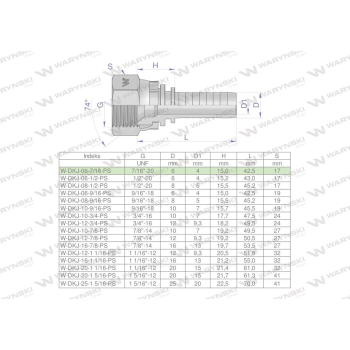 Zakucie hydrauliczne DKJ DN06 7/16
