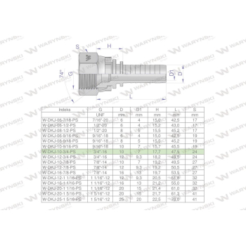 Zakucie hydrauliczne DKJ DN10 3/4