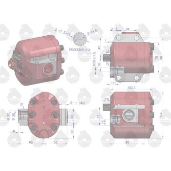 Pompa hydrauliczna podnośnika wzmocniona 36 l/min C-360 ORYGINAŁ URSUS-10655