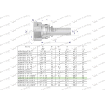 Zakucie hydrauliczne DKJ DN16 1 1/16
