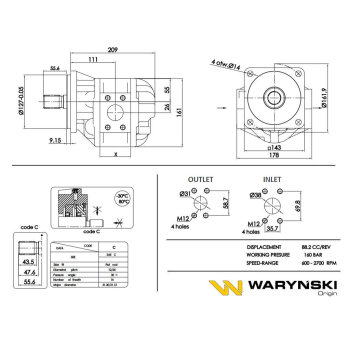 Pompa hydrauliczna P2C2120C5B26C P-006C Waryński-10659