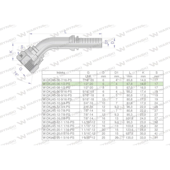 Zakucie hydrauliczne DKJ45 DN06 1/2