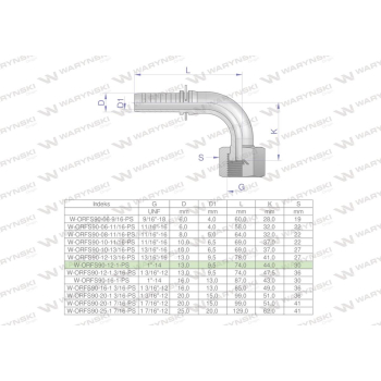 Zakucie hydrauliczne ORFS90 DN13 1