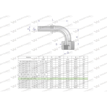 Zakucie hydrauliczne ORFS90 DN16 1