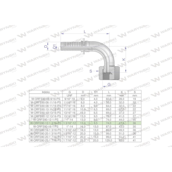 Zakucie hydrauliczne ORFS90 DN13 1 3/16