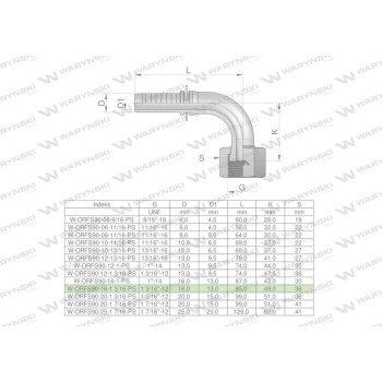 Zakucie hydrauliczne ORFS90 DN16 1 3/16