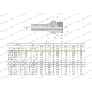 Zakucie hydrauliczne ORFSAD DN06 11/16