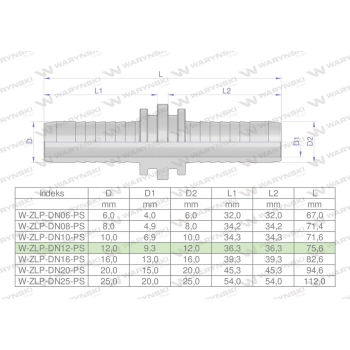 Zakucie hydrauliczne Łącznik węży DN13 PREMIUM Waryński-107504
