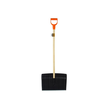 Łopata do śniegu na drewnianym trzonku, 480x1200 mm - czarna, Teger-107563