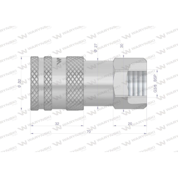 Szybkozłącze hydrauliczne suchoodcinające gniazdo G3/8