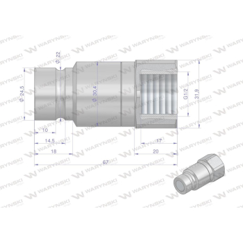 Szybkozłącze hydrauliczne suchoodcinające wtyczka G1/2
