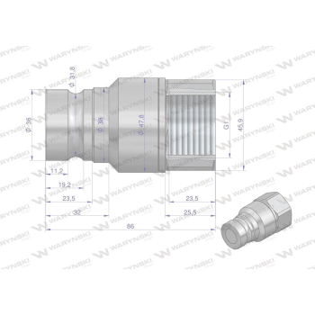 Szybkozłącze hydrauliczne suchoodcinające wtyczka G1