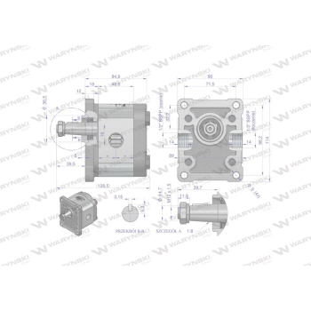 Pompa hydrauliczna zębata 4.0cm3 (grupa 2 - typ europejski) wałek 1:8 przyłącza gwintowane (obroty prawe) max.260 ba