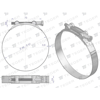 Opaska zaciskowa GBS 86-91  szerkość 24mm TEGER-109187