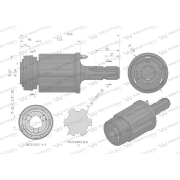 Sprzęgło zewnętrzne zapadkowe wału 1200Nm - 1 3/8 Z6 Waryński-109822