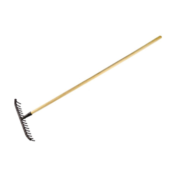 Grabie metalowe 18 zębne do kamienia na drewnianym trzonku - Extra strong / TEGER (pakowane po 5 szt)