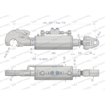 Łącznik Centralny Hydrauliczny KAT-3 FI25 Waryński-110259