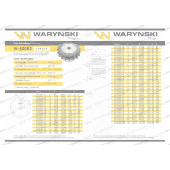 Koło zębate hartowane z kołnierzem 20B-2 (R2 1.1/4) Z-20 Waryński-110739