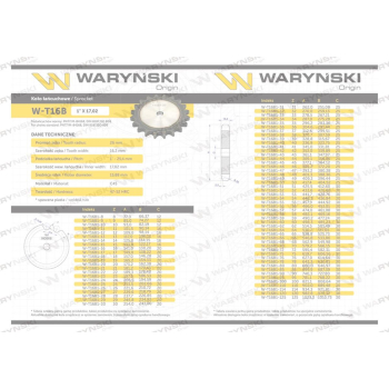 Koło zębate hartowane tarcza 16B-1 (R1 1) Z-26 Waryński-111435