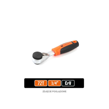 Grzechotka 1/4" 72T - z uchwytem na bity HEX, CR-V, Teger