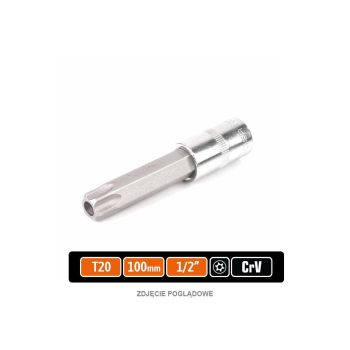 Klucz nasadowy 1/2" z bitem TORX T20x100 mm - z otworem, S2/CR-V, Teger