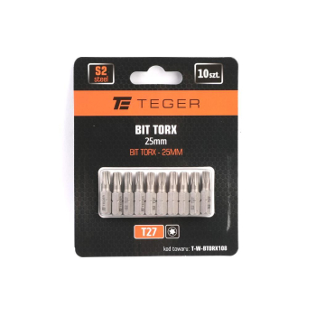 Bit TORX T27x25 mm, (10 szt), S2, Teger