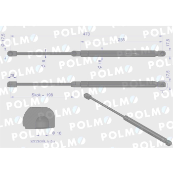Siłownik drzwi New Holland 65498163 POLMO-113758