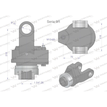 Sprzęgło na kołek wału Seria 9R 4500Nm - 41x118 - 1 3/4 Z6 WARYŃSKI-113878