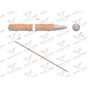 Palik Słupek z włókna szklanego 10mm L-900 ROYAL FARM-114209