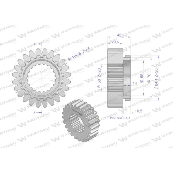 Koło napędzające 80185061 C-385 WARYŃSKI-114321
