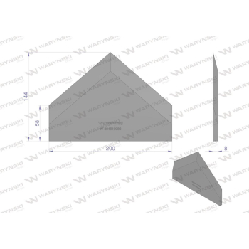 Nóż wycinaka kiszonek 143x200x8 mm WARYŃSKI-114883