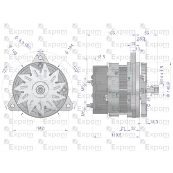 Alternator 14V. 55A. MF-4 3510000. A133-55A EXPOM KWIDZYN eu-114953