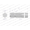 Wałek, WOM frezowany jednostronnie 800mm Z6 - 1 3/8, Waryński-115936