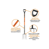 Widły gospodarcze 4-zębne na metalowym trzonku - Standard, (dł. 1250 mm), Teger-115992