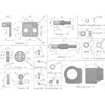 Joystick przyłączeniowy bez przycisku do rozdzielacza hydraulicznego 40L VOIMA-115090