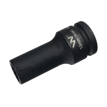 Nasadka udarowa 3/4" dwunastokątna ze stali CrMo 19mm bardzo długa D90 SLIM Waryński