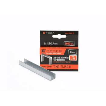 Zestaw zszywek tapicerskich PROFESSIONAL (typ J/53) 8/11,3/0,7mm / 1000 szt / TEGER