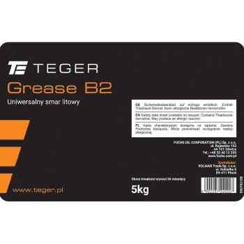 Smar uniwersalny litowy TEGER GREASE B2, opakowanie 5kg-115886
