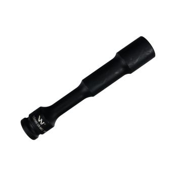 Nasadka udarowa 1/2", sześciokątna slim bardzo długa przelotowa ze stali CrMo 18mm długość 150 mm, stosowane w mechanice do kluczy udarowych, Waryński