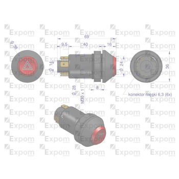 Wyłącznik świateł awaryjnych Deutz-Fahr EXPOM KWIDZYN eu-116505