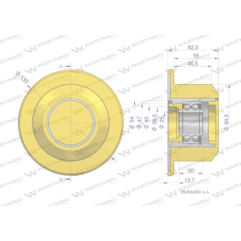 Rolka, podporowa PU 95x62.5x25, zastosowanie 27584610 08800315 Grimme, Waryński-116606