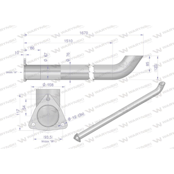 Rura C-385 TURBO ( gięta ) INOX WARYŃSKI-116999