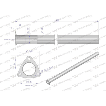 Rura C-385 TURBO ( prosta ) INOX WARYŃSKI-117008