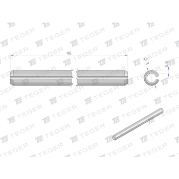 Kołek sprężysty 3x40 TEGER,-118450