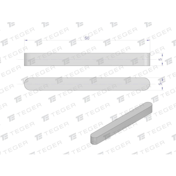 Wpust pryzmatyczny 5x5x50 TEGER,-118464