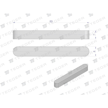 Wpust pryzmatyczny 8x7x63 TEGER,-118488