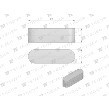 Wpust pryzmatyczny 6x6x20 TEGER,-118504
