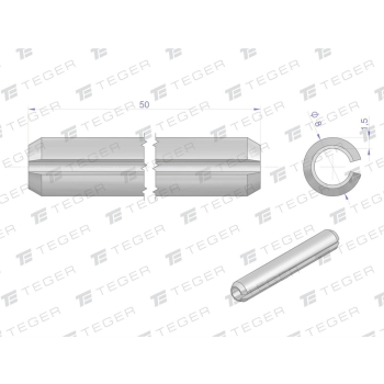 Kołek sprężysty 8x50 TEGER,-118508