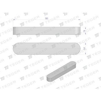 Wpust pryzmatyczny 14x9x80 TEGER,-118538