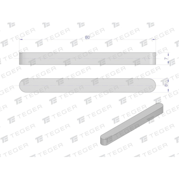 Wpust pryzmatyczny 8x7x80 TEGER,-118546